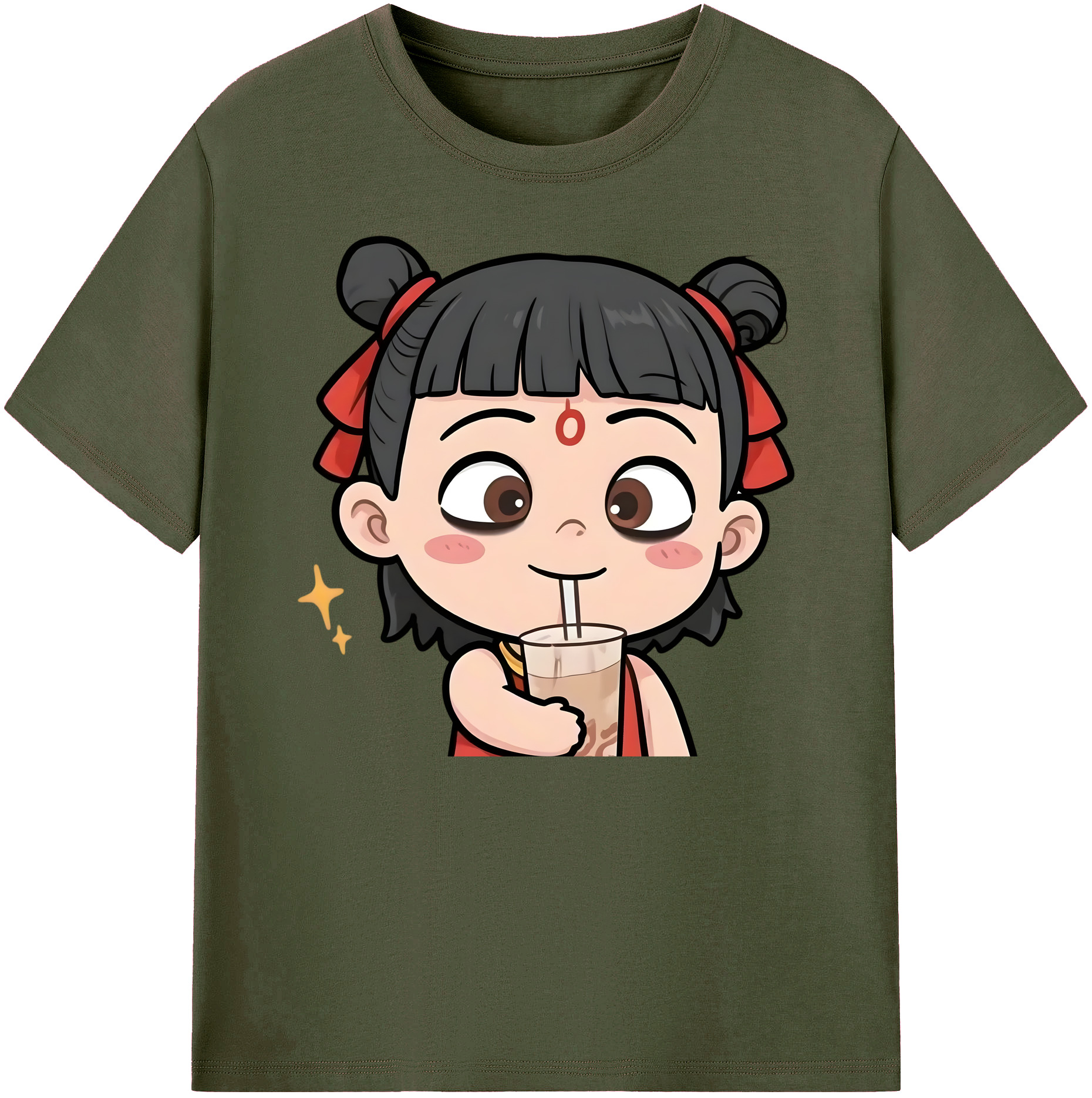 （画像用） Ne Zha 2 ナタ 魔童の大暴れ 綿100％ メンズ半袖Tシャツ｜肌触りやわらか＆通気性